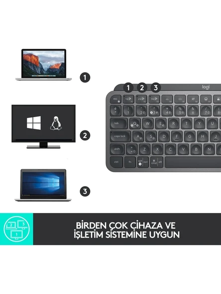 Logitech MX Keys Mini 920-010504 TKL Q Kablosuz Klavye - 5