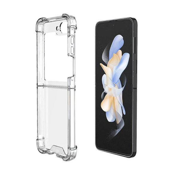 Samsung Galaxy Z Flip 6 Kılıf Şeffaf Köşe Korumalı Jelly Premium Şık Silikon Kılıf Şeffaf - 1