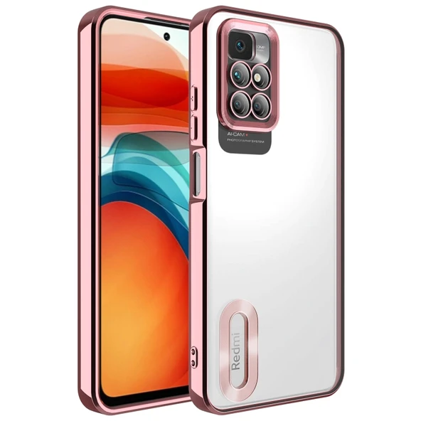 Redmi 10 Şık Tasarımlı ve Parlak Omega Premium Silikon Kılıf Rose