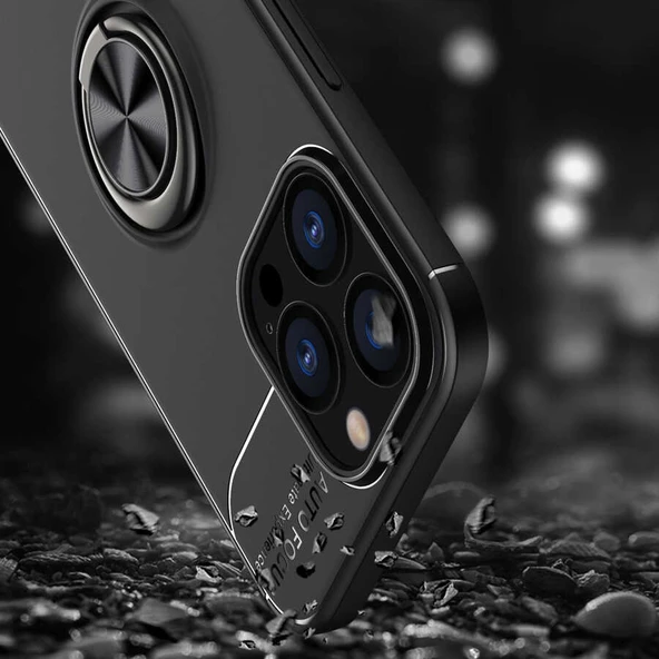 Poco X3 Pro Ultra Koruma Sağlayan Stant Özellikli Yüzüklü Ravel Silikon Kılıf Siyah - 5