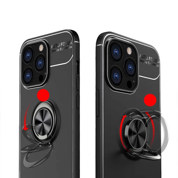 Poco X3 Pro Ultra Koruma Sağlayan Stant Özellikli Yüzüklü Ravel Silikon Kılıf Siyah - 6