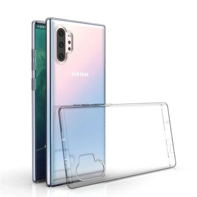 Samsung Galaxy Note 10 Plus Kılıf Esnek ve Şeffaf Sheer Premium TPU Silikon Kapak Şeffaf