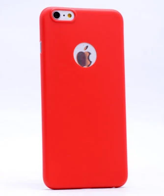 iPhone 6 Plus Ultra İnce Transparan Yapılı Süper PP Silikon Kılıf Kırmızı