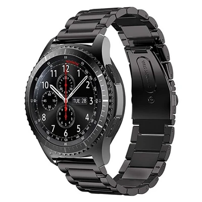 TechnoGuru  Huawei Watch GT 3 42mm 3 Kademeli Katlanabilir Klipsli Metal Kordon KRD04  Siyah