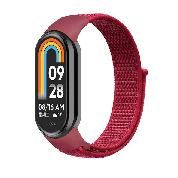 TechnoGuru  Xiaomi Mi Band 8 Hasır Kordon KRD03  Kırmızı