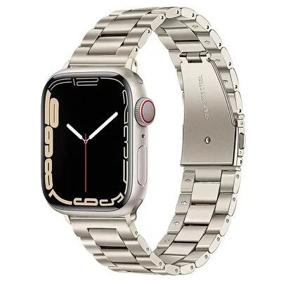 TechnoGuru  Apple Watch Ultra 49mm 3 Kademeli Katlanabilir Klipsli Metal Kordon KRD04  Star Lİght