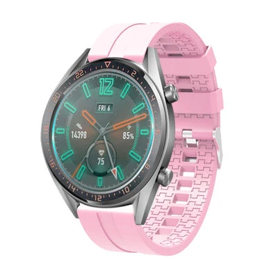 TechnoGuru  Huawei GT2 46mm Kordon Soft Renkli Esnek 22mm Silikon KRD23  Pembe