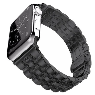 TechnoGuru  Apple Watch 38mm Klipsli Metal Kordon KRD14  Siyah