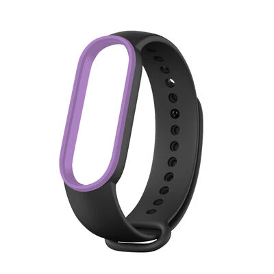 TechnoGuru  Xiaomi Mi Band 6 Esnek Ayarlanabilir Silikon Kordon KRD24  Siyah Mor