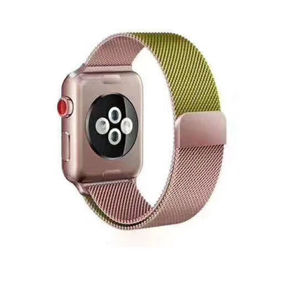 TechnoGuru  Apple Watch 40mm Hasır Örgü Tasarımlı Metal Kordon KRD22  Renk 5