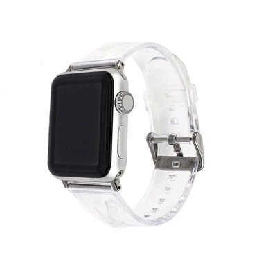 TechnoGuru  ​​​Apple Watch 7 41mm KRD13 Şeffaf Silikon Kordon  Şeffaf