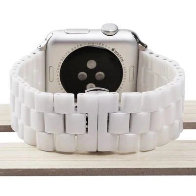 TechnoGuru  Apple Watch 44mm Katlamalı Şık Metal Kordon KRD15  Beyaz