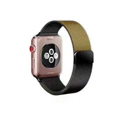 TechnoGuru  Apple Watch 44mm Hasır Örgü Tasarımlı Metal Kordon KRD22  Renk 2