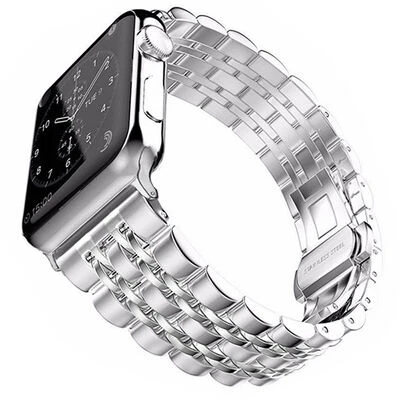 TechnoGuru  Apple Watch 42mm Klipsli Metal Kordon KRD14  Gümüş