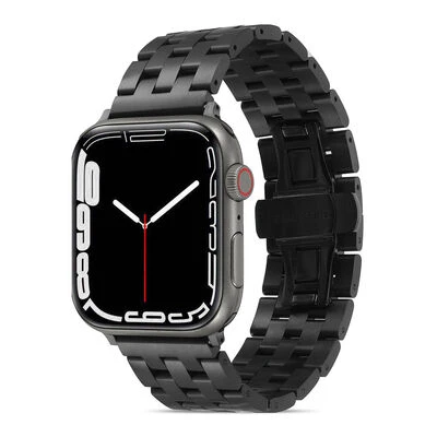 TechnoGuru  Apple Watch 40mm Katlamalı Metal Kordon KRD20  Siyah