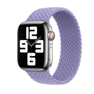 TechnoGuru  Apple Watch 40mm Tek Parça XSmall Beden Örgü Tasarımlı Kordon KRD32  Lila