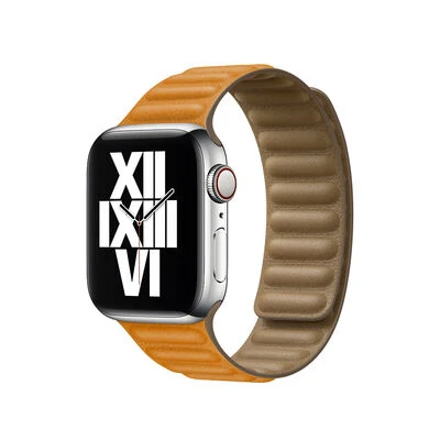 TechnoGuru  ​​​Apple Watch Ultra 49mm Mıknatıslı Pu Deri Kordon KRD34  Turuncu