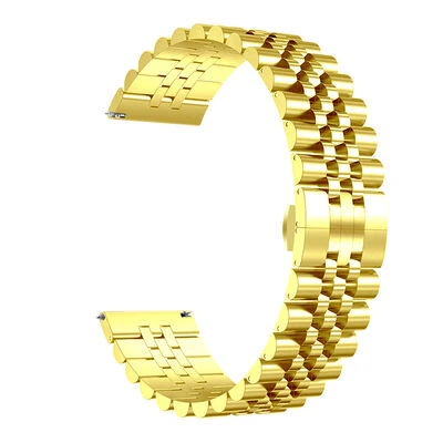 TechnoGuru  Huawei GT2 42mm Çift Renkli Katlanabilir 20mm Metal Klasik Kordon KRD36  Gold