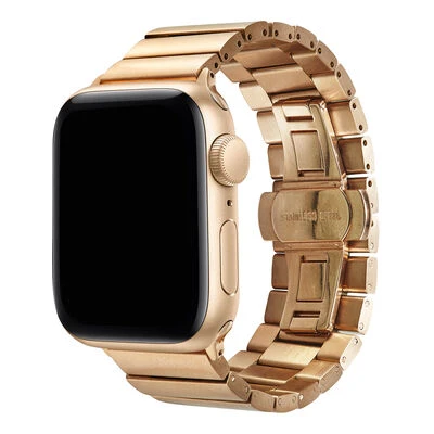 TechnoGuru  Apple Watch 42mm Kordon Metal Katlamalı ve Klipsli KRD41  Rose