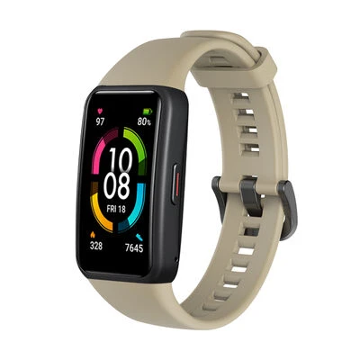 TechnoGuru  Huawei Band 6 Esnek Delikli Silikon Kordon KRD47  Gold