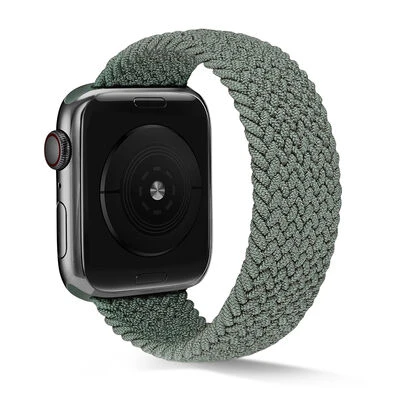 TechnoGuru  Apple Watch Ultra 49mm Kordon Large Beden Örgü Tasarımlı Kordon KRD38  Koyu Yeşil
