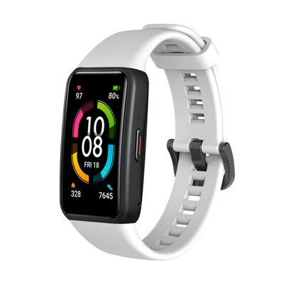 TechnoGuru  Huawei Band 6 Esnek Delikli Silikon Kordon KRD47  Beyaz