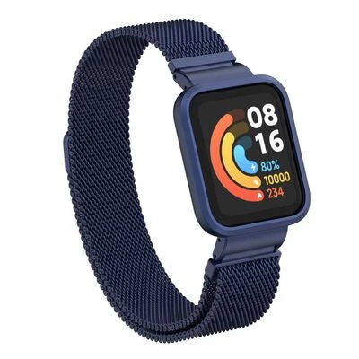 TechnoGuru  Mi Watch Lite Katlanabilir Metal Kordon KRD58  Lacivert