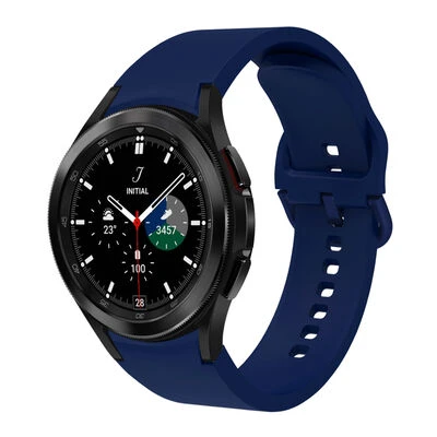 TechnoGuru  Galaxy Watch 4 Classic 46mm Yumuşak 10 Kademeli Ayarlanabilir Silikon Kordon KRD50  Petrol Mavisi