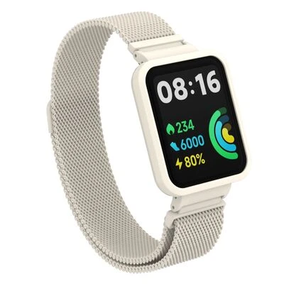 TechnoGuru  Redmi Watch 2 Lite Katlanabilir Metal Kordon KRD58  Krem