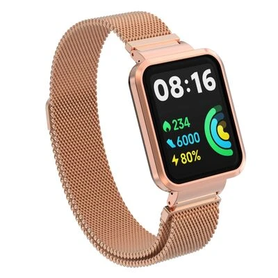 TechnoGuru  Redmi Watch 2 Lite Katlanabilir Metal Kordon KRD58  Rose