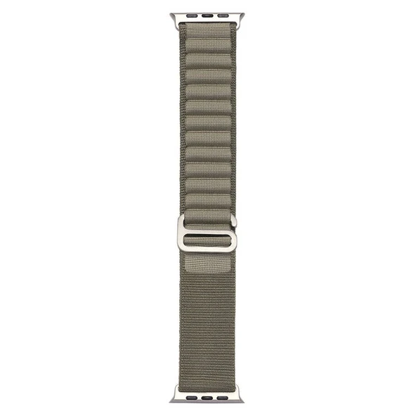 TechnoGuru  Apple Watch Ultra 49mm Kordon Hasır Örgülü Bükülmelere Dayanıklı Şık KRD74  Açık Yeşil