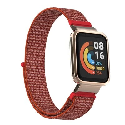 TechnoGuru  Mi Watch Lite (Redmi Watch) Kordon Hasır Örgü Yapılı Naylon Kumaş KRD61  Renk 18