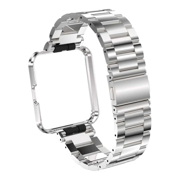 TechnoGuru  Xiaomi Mi Watch Lite (Redmi Watch) Kordon Metal Katlanabilir KRD60  Siyah - 3