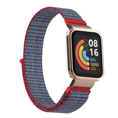 TechnoGuru  Mi Watch Lite (Redmi Watch) Kordon Hasır Örgü Yapılı Naylon Kumaş KRD61  Renk 17