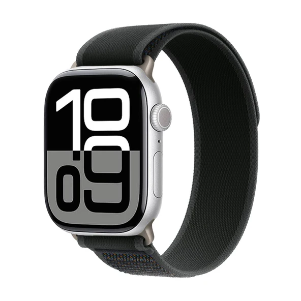 TechnoGuru  Apple Watch 10 42mm Kordon Hasır Örgü Tasarımlı Şık KRD77  Beyaz Gri