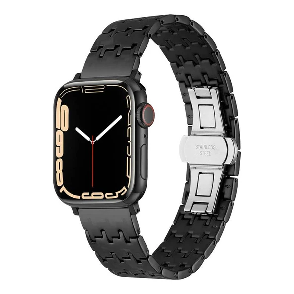 TechnoGuru  Apple Watch 42mm KRD86 Metal Kordon  Siyah