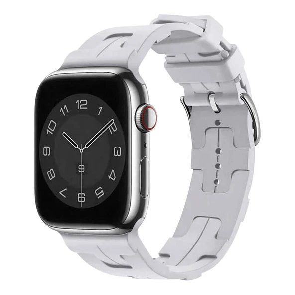 TechnoGuru  Apple Watch 40mm Kordon Silikon Yapılı Metal Tokalı KRD92  Açık Mavi