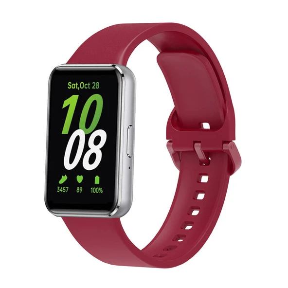 TechnoGuru  Galaxy Fit 3 Silikon Kordon KRD110 Strap Kayış  kırmızı