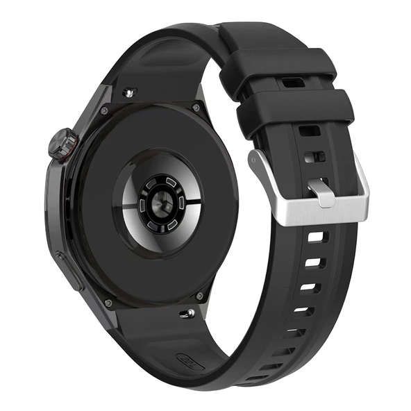 TechnoGuru  Huawei Watch GT5 Pro 46mm Kordon Esnek Silikon Strap Kayış KRD130  Siyah - 4