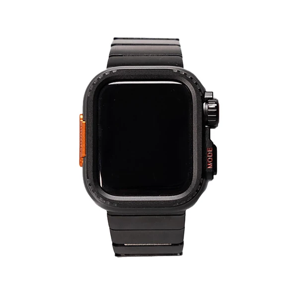 TechnoGuru  Apple Watch 7 45mm Kordon Kasa Korumalı Metal KRD-126  Gümüş - 2