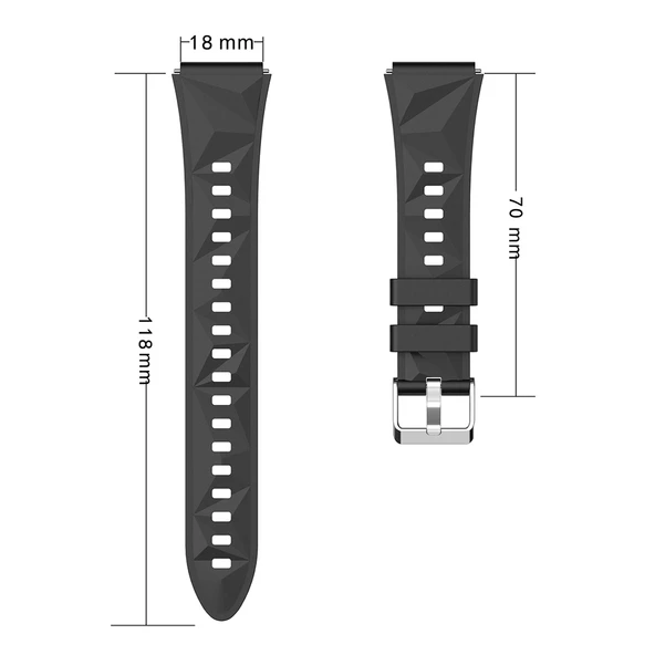 TechnoGuru  Huawei Watch GT5 41mm Kordon Hafif Esnek Silikon Strap Kayış KRD129  Yeşil - 2