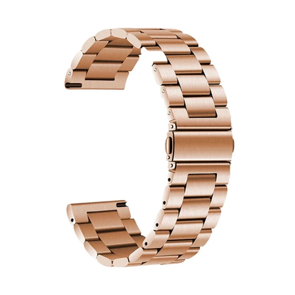 TechnoGuru  Huawei Watch GT 3 46mm Band-04 22mm Şık Klasik Metal Kordon  Rose