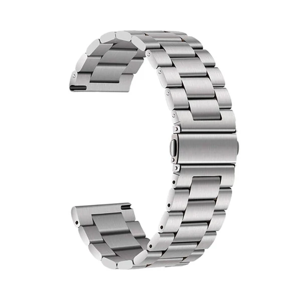 TechnoGuru  Huawei Watch GT 3 46mm Band-04 22mm Şık Klasik Metal Kordon  Gümüş