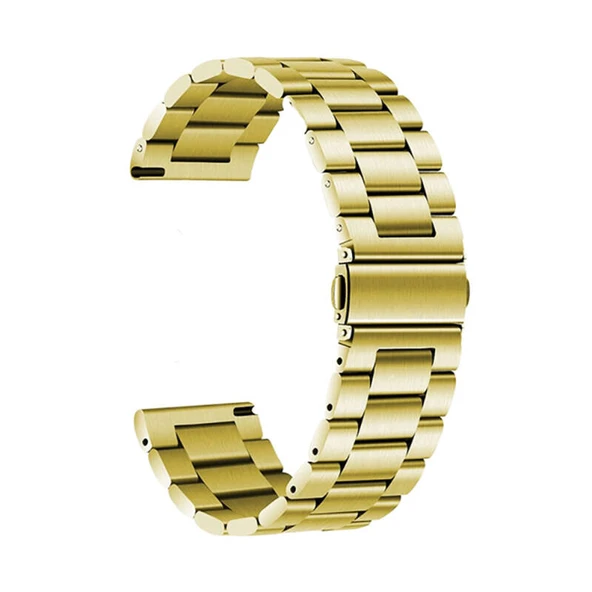 TechnoGuru  Huawei Watch GT 3 46mm Band-04 22mm Şık Klasik Metal Kordon  Gold