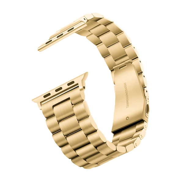 TechnoGuru  Apple Watch 44mm Band-04 Şık Klasik Metal Kordon  Gold