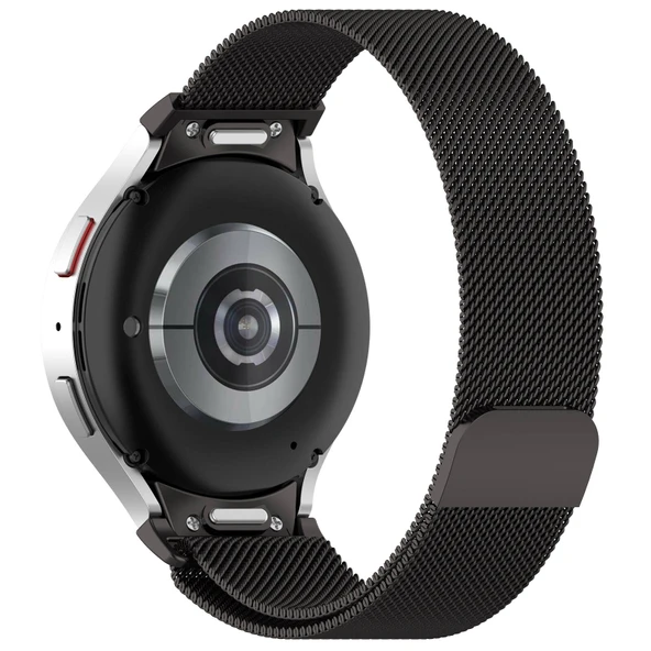 TechnoGuru  Samsung Galaxy Watch Active 2 44mm Band12 20mm Metal Hasır Kordon  Gri - 2