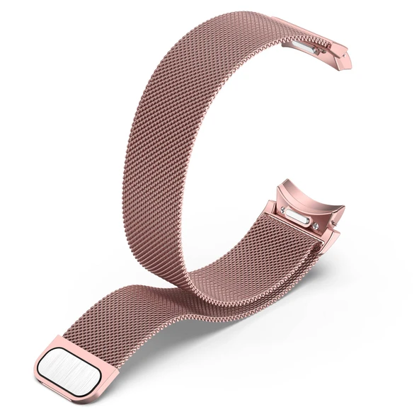 TechnoGuru  Samsung Galaxy Watch Active 2 44mm Band12 20mm Metal Hasır Kordon  Gri - 5