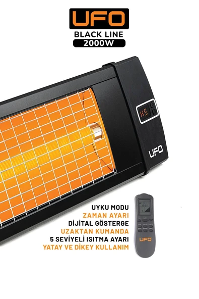 UFO Black Line 2000 W Uk Duvar Tipi Dikey Ve Yatay Kullanım - 2