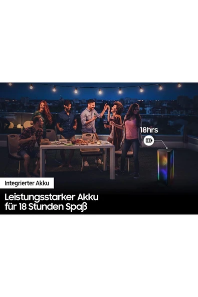 SAMSUNG Mx-St50B/Tk Sound Tower, 240 Watt, Taşınabilir Kablosuz Bluetooth Hoparlör, Ipx5 Dereceli, 18 - 6