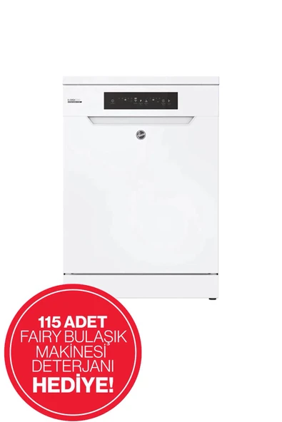HOOVER HF 3E53E0W-17 5 Programlı Bulaşık Makinesi - 115 Adet Fairy Bulaşık Makinesi Deterjanı Hediye